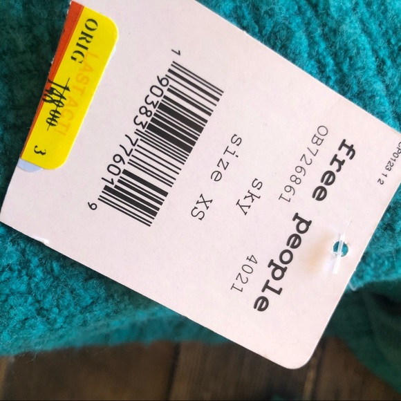 3/$30 NWT Free people heart it laces sky sweater extra long chunky knit sweater - Picture 6 of 8